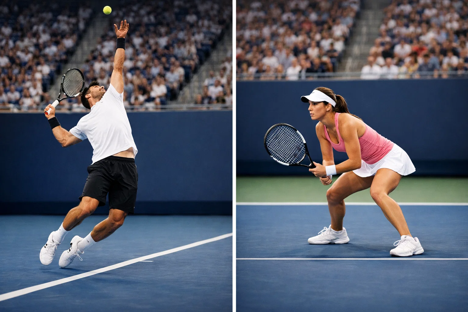 Vergelijking tussen heren- en damestennis op dezelfde baan