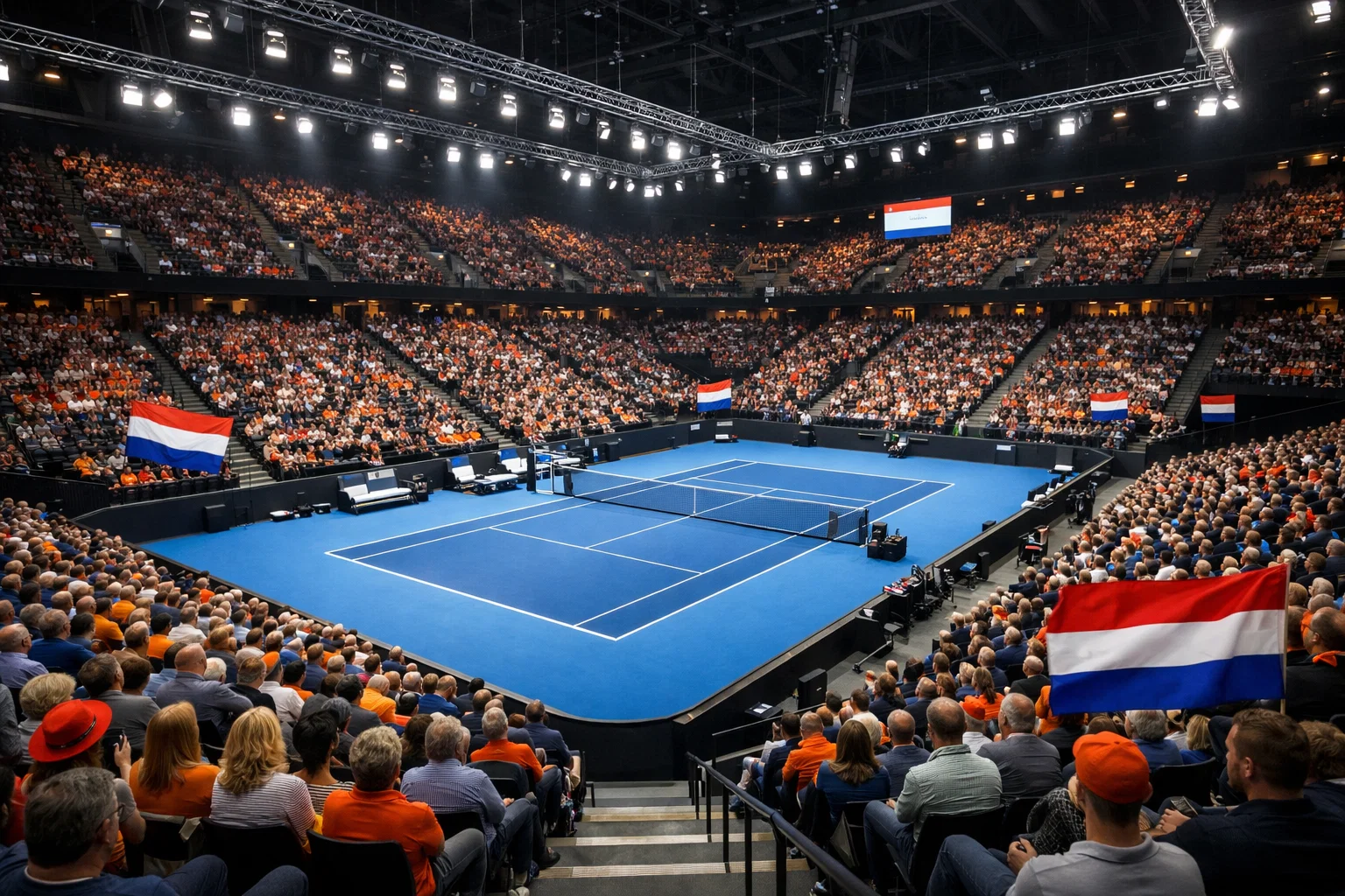 Rotterdam Ahoy arena tijdens het ABN AMRO Open tennistoernooi